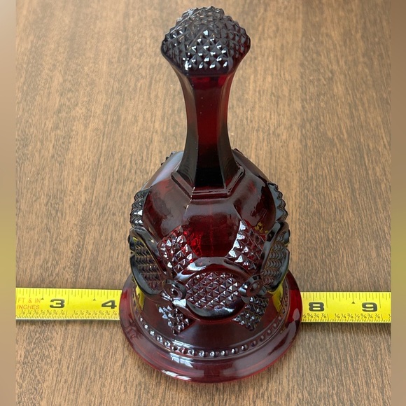 AVON 1876 CAPE COD COLLECTION RUBY RED GLASS HOSTESS BELL - Picture 4 of 5